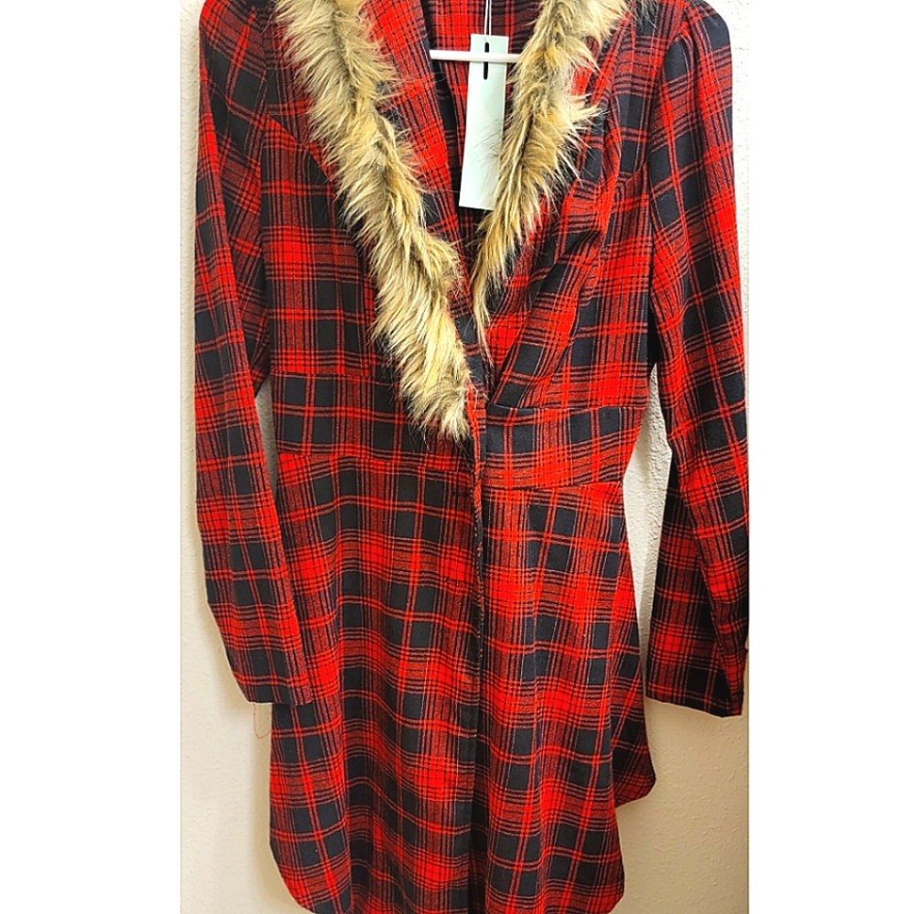 Red and Black Plaid Jacket